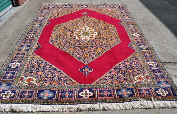 <a class="more-link" href="https://dingo.gallery/product/large-persian-tabriz-with-mahi-motif-and-magenta-diamond-11-ft-by-8-ft-949/">Continue Reading →</a> Tabriz Mahi Rug T0043