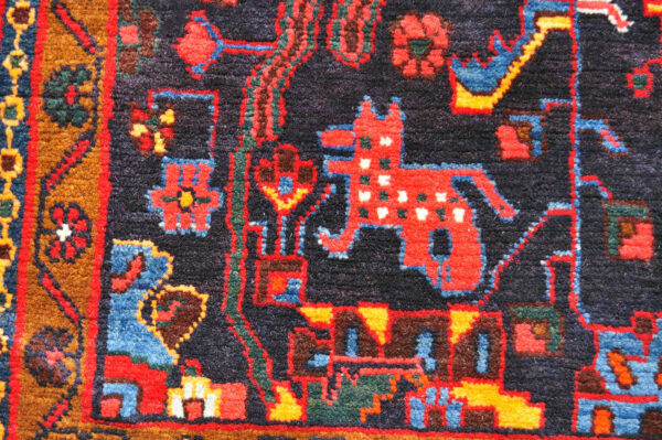 Hamadan Carpet -- birds, foxes, camels