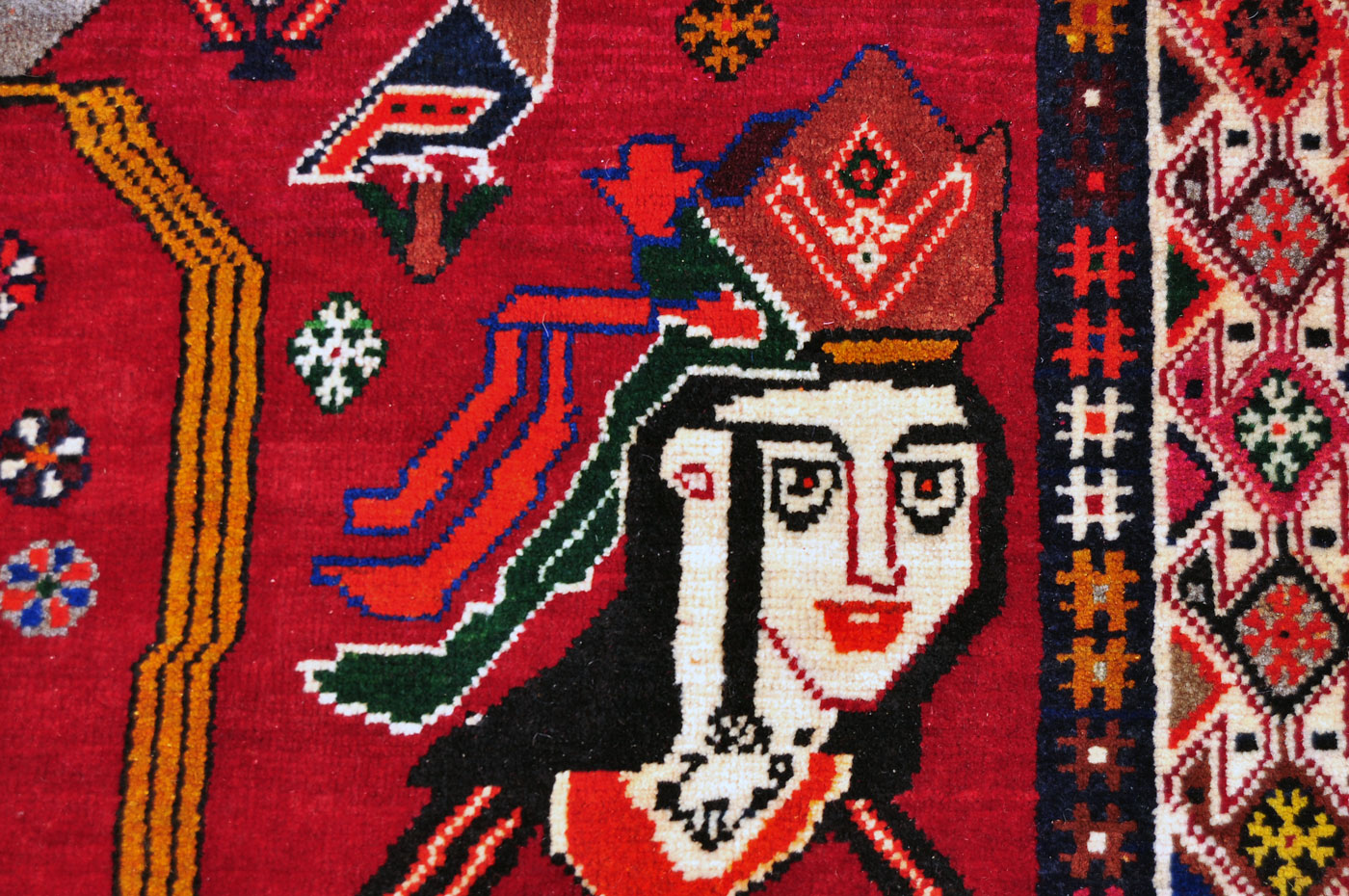 SOLD — Pictorial Persian Omar Khayyam Rug — 8 ft. by 5 ft. 3 in