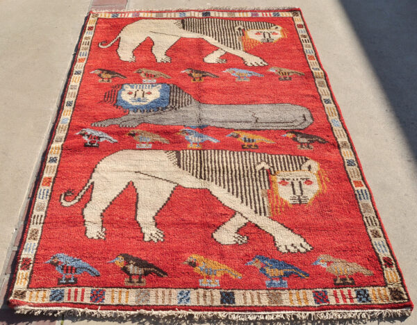 lions-qashqai-rug-persia-birds