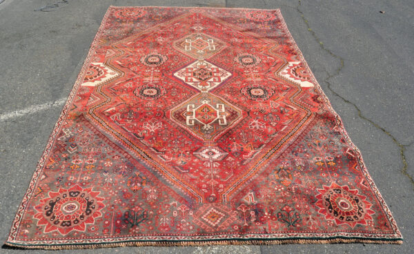 <a class="more-link" href="https://dingo.gallery/product/persian-qashqai-triple-medallion-rug-with-deer-birds-cat-and-buffalo-or-oxen-9-ft-6-in-by-6-ft-4-in/">Continue Reading →</a> Shiraz Qashqai Tribal rug