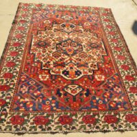 Persian Bakhtiari Antique Rose Rug