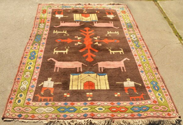 <a class="more-link" href="https://dingo.gallery/product/pictorial-turkish-pink-horses-men-and-deer-rug-6-ft-8-in-by-4-ft-7-in/">Continue Reading →</a> Turkish Pink Horses pictorial rug