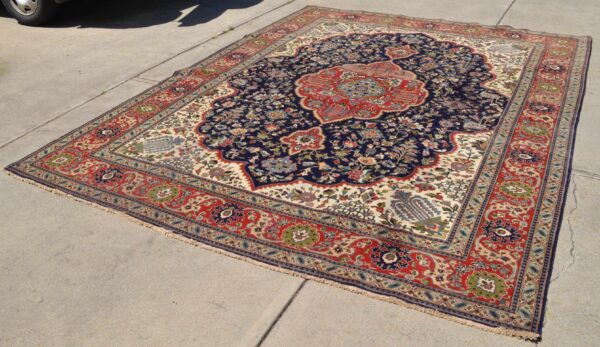 Persian Tabriz Area Rug Iran medallion elegant